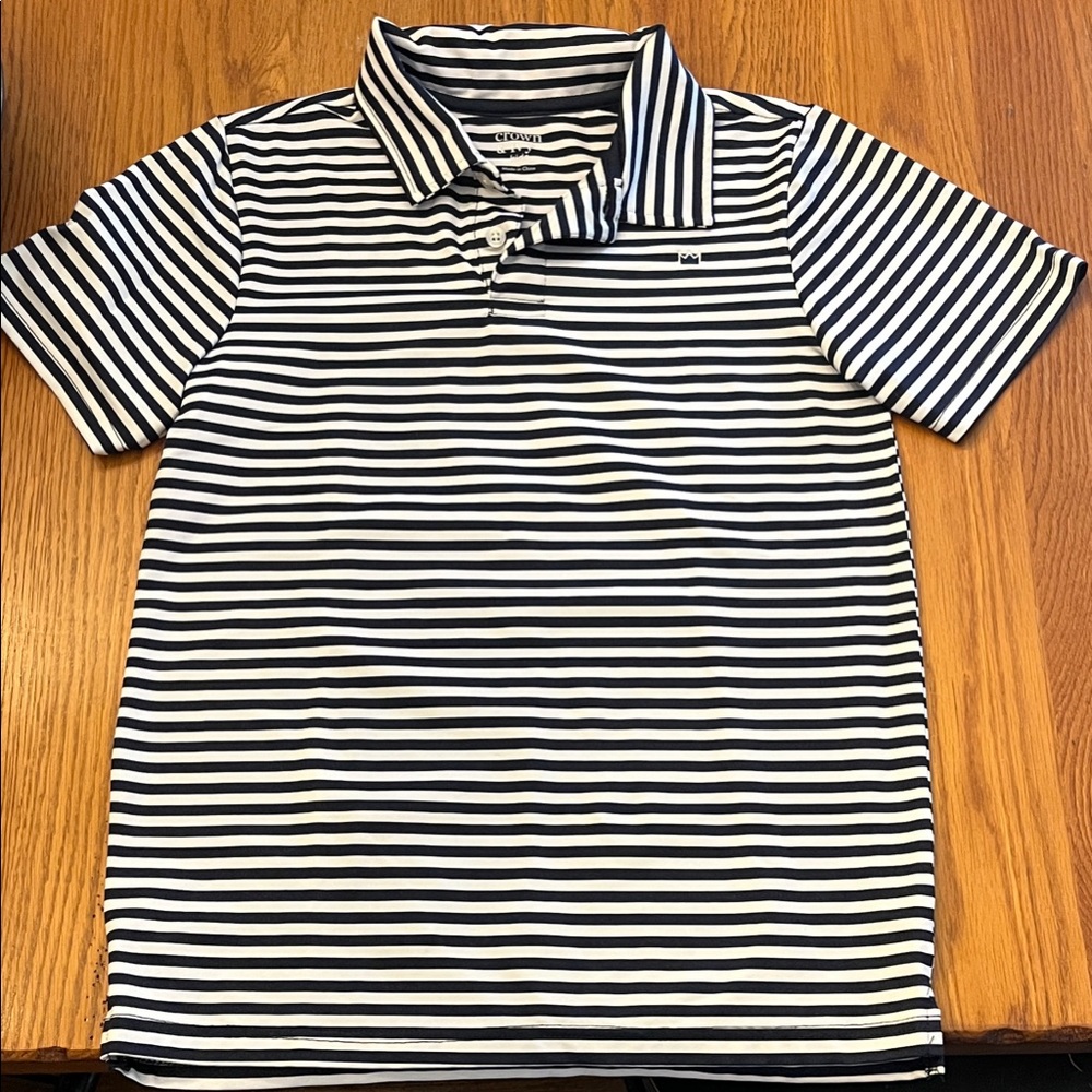 Crown & Ivy  Navy and White Striped Polo